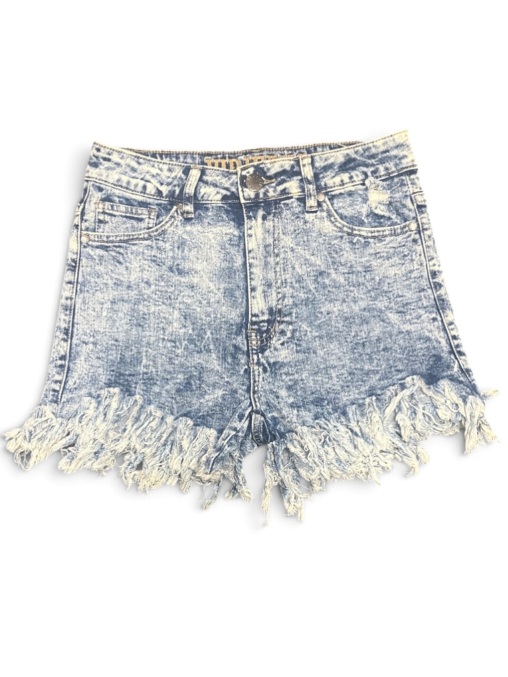 VIP Jeans shorts Acid Wash Frayed Jean Shorts Size 5 Blue White